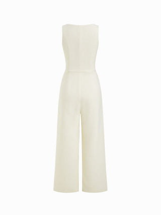 Tweed Boat Neck Jumpsuit