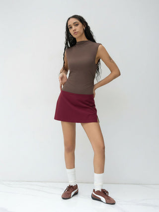 Cotton Low Rise Split Skort
