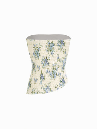 Floral Ruched Bandeau Top