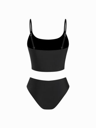 High Stretch Scoop Neck Tankini & Cheeky Bikini Set