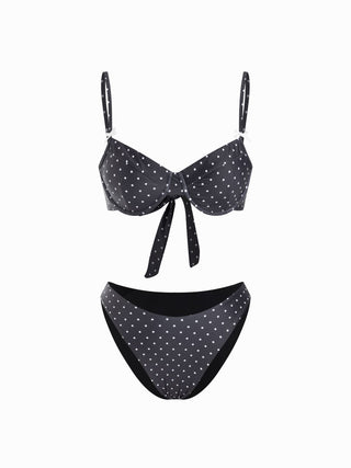 Sweetheart Polka Dot Underwire Cheeky Bikini Set