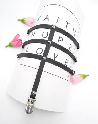 PU leather rivet thigh band  | Festival Outfits Women