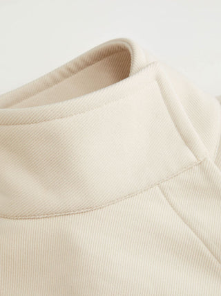 Wool-look Stand Collar Cloak Sleeve Oversized Jacket With Belt