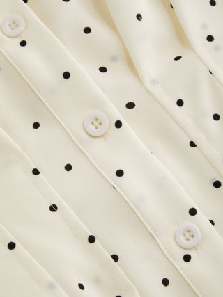 Chiffon Polka Dot Ruched Cinched Waist Batwing Sleeve Blouse
