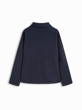 Wool-look High Neck Double Breasted Oversized Jacket
