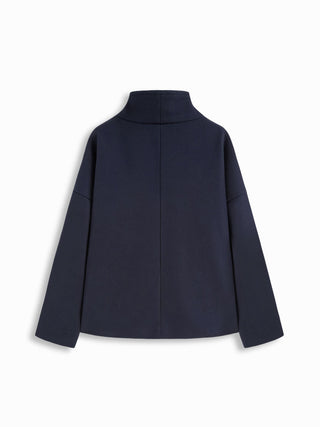 Wool-look High Neck Double Breasted Oversized Jacket