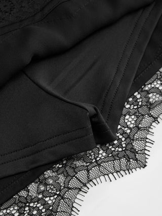 Low Rise Lace Trim A-line Mini Skirt