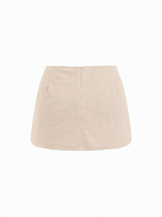 Jacquard Houndstooth Low Rise Split Mini Skort