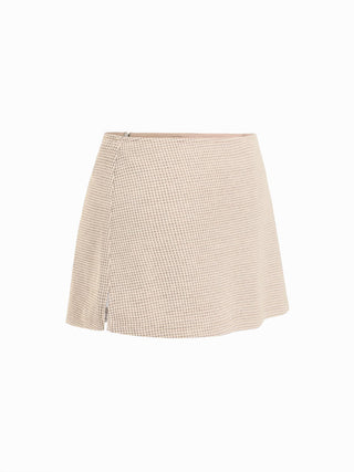 Jacquard Houndstooth Low Rise Split Mini Skort