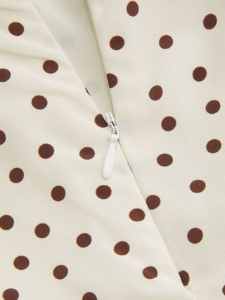 Halter Neckline Polka Dot Ruched Metal Detail Wide Leg Jumpsuit