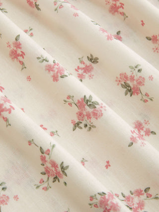 Woven Floral Peter Pan Collar Short Sleeve Blouse For Daily Casual