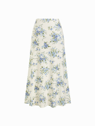 Floral Square Neck Drawstring Tank Top & Mid Rise Maxi Skirt Set