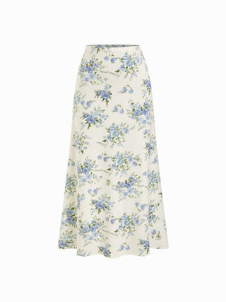 Floral Square Neck Drawstring Tank Top & Mid Rise Maxi Skirt Set