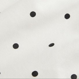Cotton-blend Boat Neck Polka Dot Bowknot Midi Dress