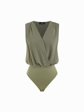 Woven V-Neck Ruched Shirt Romper For Daily Casual Work
