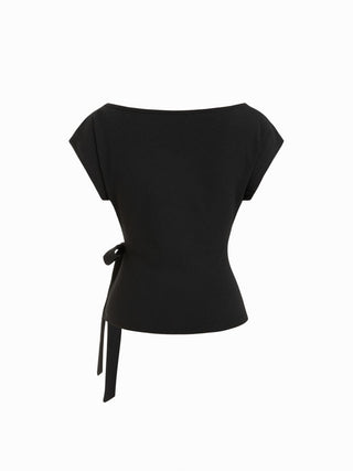 Twist Knot Short Sleeve Metal Detail Tee