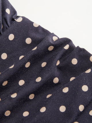 Chiffon Polka Dot Halter Neckline Ruffled Tie Back Mini Dress