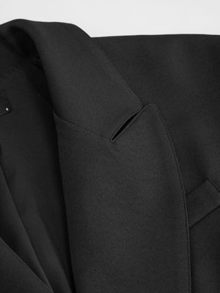 Woven Collar Oversized Belted Sleeveless Blazer Vest For Daily Casual Work