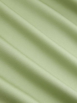 Satin Boat Neck Lantern Sleeve Asymmetrical Maxi Dress