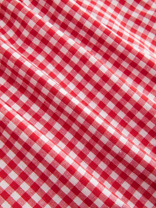 Woven Cotton-blend Gingham Square Neck Bowknot A-line Cami Top For Daily Casual Picnic