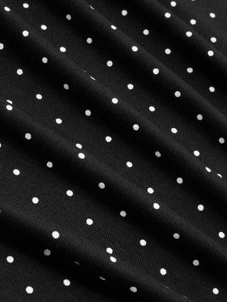 Boat Neck Polka Dot Batwing Sleeve Oversized Tee