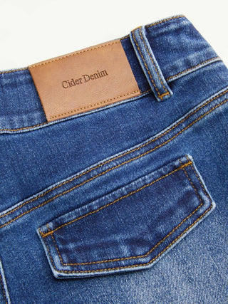 Denim Low Rise Straight Leg Micro Shorts