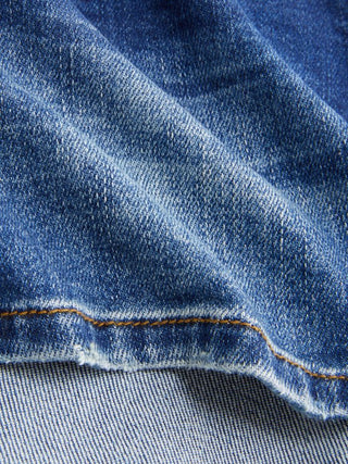 Denim Low Rise Straight Leg Micro Shorts