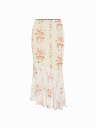 Mesh Mesh Floral Bowknot Cami Top & Mid Rise Maxi Skirt Set For Vacation
