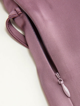 Satin V-neck Ruched Knotted Tie Back Mini Dress