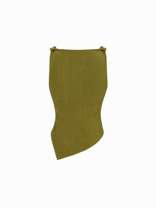 Jersey Boat Neck Asymmetrical Hem Ruched Tank Top For Daily Casual Work