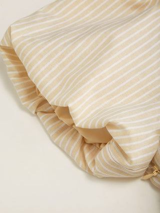 Cotton-blend Striped Ruched Tie Back Maxi Dress