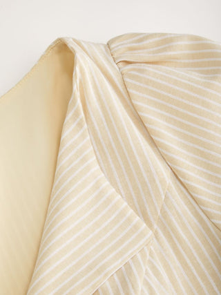 Cotton-blend Striped Ruched Tie Back Maxi Dress