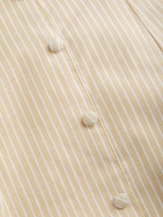 Cotton-blend Striped Ruched Tie Back Maxi Dress