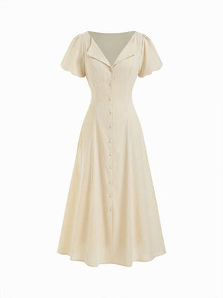 Cotton-blend Striped Ruched Tie Back Maxi Dress