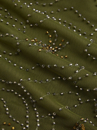 Mesh Mesh Cowl Neck Floral Beading Sequin Cami Top For Daily Casual Coffee Shop Vacation