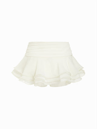 Chiffon Low Rise Ruffle Hem Layered Mini Skort