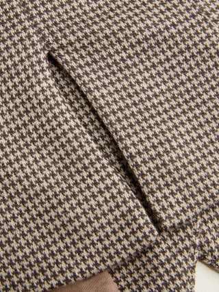 Jacquard Houndstooth Square Neck Crop Blazer Vest