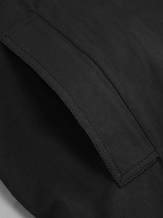 Multi-way Cotton Funnel Neck Double Breasted Oversized Windbreaker With Belt