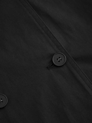 Multi-way Cotton Funnel Neck Double Breasted Oversized Windbreaker With Belt