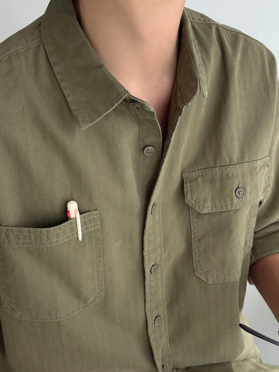 Chicle Herringbone Cargo Shirt