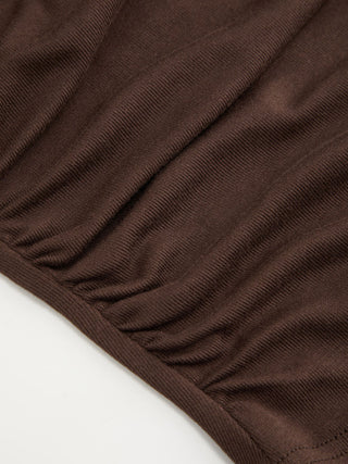 High Stretch Asymmetrical Neck Ruched Tank Top
