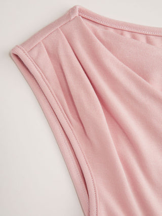 High Stretch Asymmetrical Neck Ruched Tank Top
