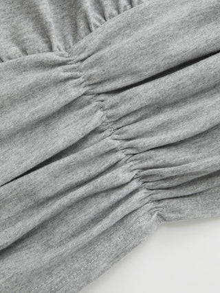 Cotton-blend Asymmetrical Neck Ruched Tee