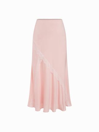 Holiday Dress Valentine Wuthering Romance Satin Satin Mid Rise Lace Mermaid Maxi Skirt For Date Party/Clubbing