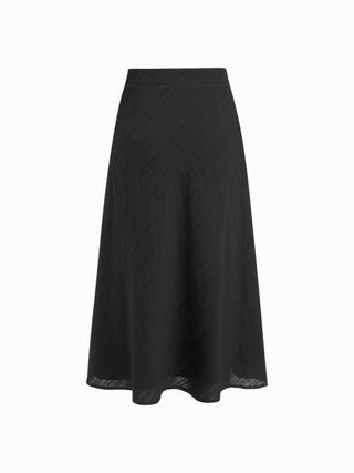 Cotton V-Neck Button Front Peplum Top & Mid Rise A-line Maxi Skirt Set With Belt