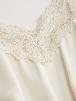 V-neck Lace Panel Oversized Drawstring Bloomer Jumpsuit