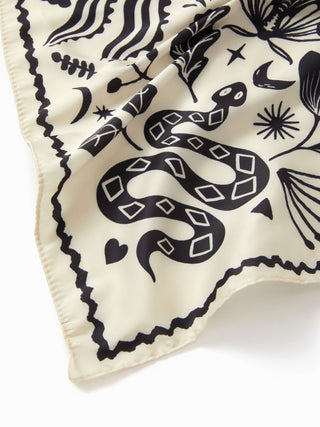 FLORAL & SNAKE SQUARE HEADSCARF