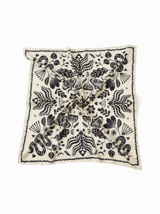 FLORAL & SNAKE SQUARE HEADSCARF