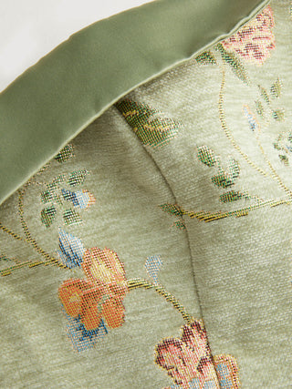 Jacquard Floral Bandeau A-line Mini Dress With Bowknot Scarf
