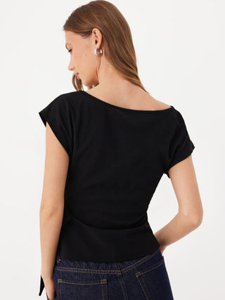 Twist Knot Short Sleeve Metal Detail Tee